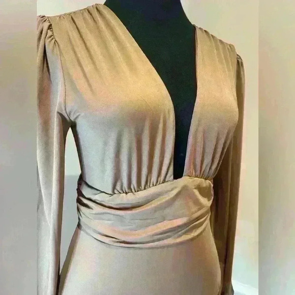 NWT Princess Polly LONG SLEEVE BODYSUIT BEIGE 6 - Picture 6 of 15